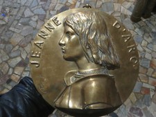 SUPERBE PLAQUE BRONZE F. BARBEDIENNE PRIX DE TIR 1889/ JEANNE D'ARC PAR CHAPUIS