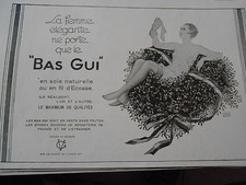 Pub 1930 - Bas Gui en soie naturelle ou en fil d'Ecosse