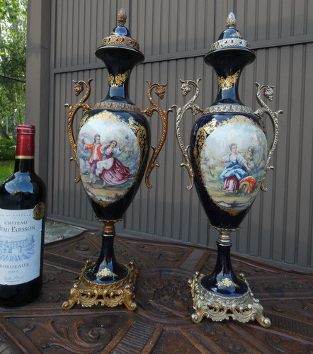 Pair acf sevres cobalt - sevres,