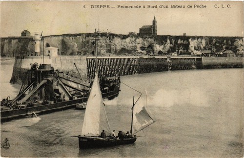 Cpa dieppe promenade - dieppe-promenade, bord