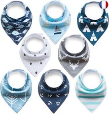 Yafane 8 Bavoirs Bébé Coton