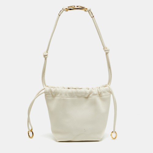 Mini sac seau cuir ivoire - cuir,