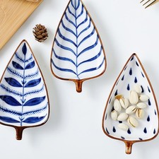 Feuille Forme Side Food Plaque Plaque Céramique Snack Plat Vaisselle de ménage