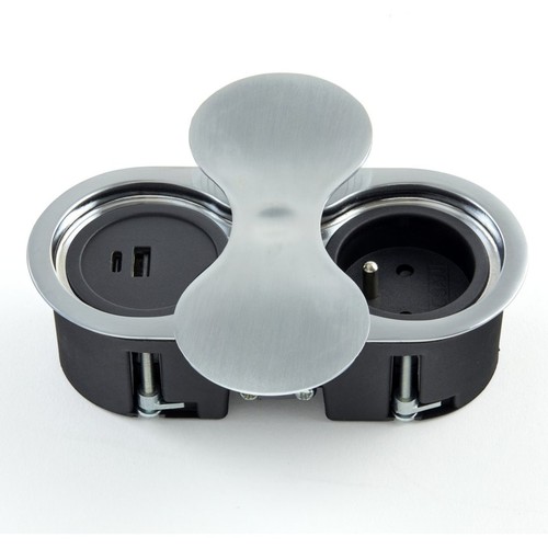 Bloc prises inox - , à