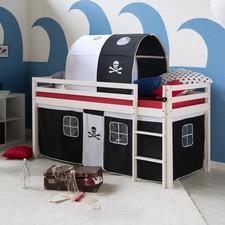 Cadre de Lit Superposé Mezzanine Enfant Bois 90x200 cm Tunnel RideauHomestyle4u