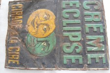 Plaque publicitaire Ancienne CIRAGES Tôle lithographiée CREME ECLIPSE  A LA CIRE