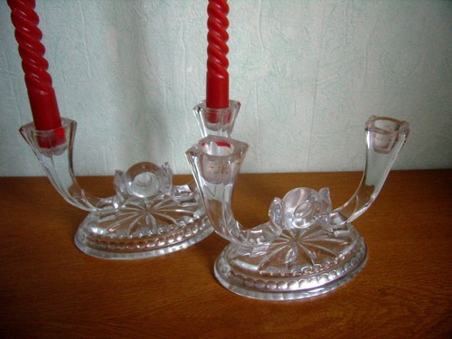 Bougeoirs verre moulé - en,