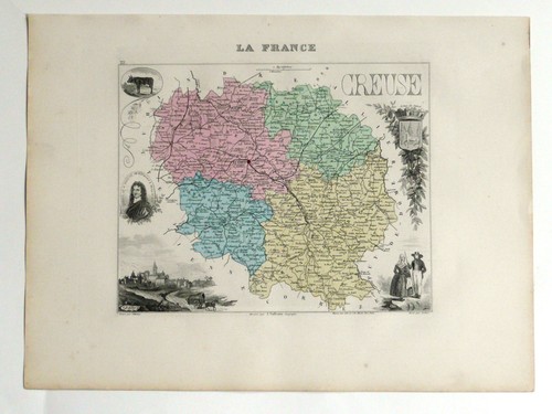 Creuse carte géographique - carte,