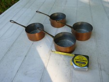 4 Casseroles en cuivre étamé