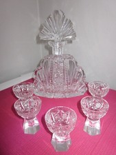 Carafe en cristal de Bohème et ses 5 verres