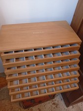 Meuble horloger en bois 7 tiroirs. Rangement montres bracelets, Layette. Panerai