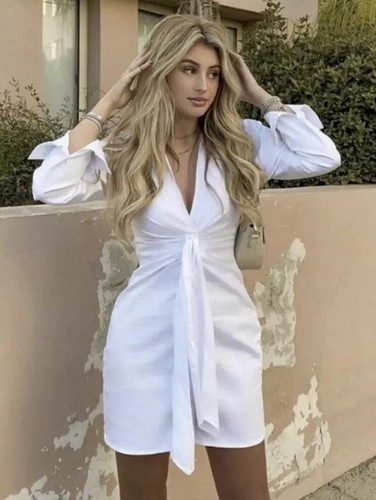 Robe chemise popeline blanche - chemise,