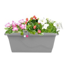 Bac À Plantes "EXTRA LINE" Gris Pierre 40x21x17cm Pot De Fleurs Allongé