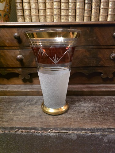 Vase ancien verre décor - vase,