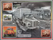 POSTER CAMION RéTRO SCANIA VABIS L75 1958   56X42cm