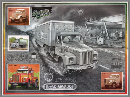 Poster camion rétro - camion,