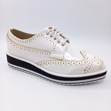 Derbies Richelieu Chaussures Femme Compensées - 36 et 37 - Blanche Noire Ivoire