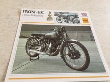 Carte moto Vincent HRD 1000 Black Lightning 1949 collection Atlas motorbike UK
