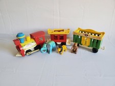 Fisher Price 991 Circus Train Locomotive + 2 Wagons + 3 Animaux Little People