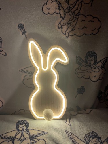 Lampe lapin lumineux bois - lampe,