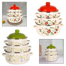 3x Marmites en émail avec