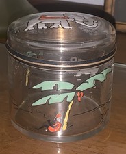 rare boite en  verre émaillé