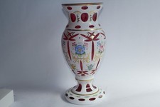 Grand vase overlay cristal de Bohême et opaline Moser (49096)