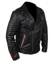 Veste de motard homme en cuir