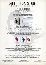 FLYER Promotionnel de l'intégrale 2006 de SHEILA, format 21 X 29,7 cm