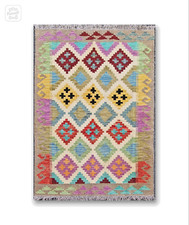 Tapis kilim en laine tissé à la main style ancien 177 x 115 cm