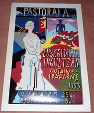 AFFICHE ENTOILEE PASTORALA EUSKALDUNAK IRAULTZAN GOTAINE IRABARNE 1993 BASQUE