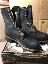 Georgia Mens 8” Logger Black Work Boot G8120 8W Steel Shank New In Box