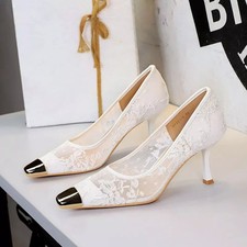 Éscarpins Blanc en Dentelle