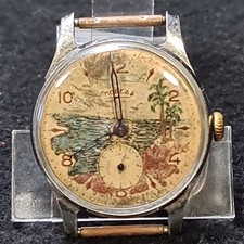 MONTRE HOMME VINTAGE ANCIENNE "POBEDA" (VICTOIRE) AVEC CADRAN PEINT À LA MAIN