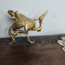 Paire Tetes De Chenets Doré Forme Phenix