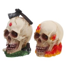  Lot de 2 sculptures de crâne