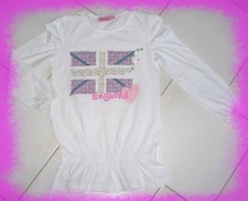 T.shirt blouse fille 8 ans NKY de KIABI blanc avec drapeau fleuri 100 % coton