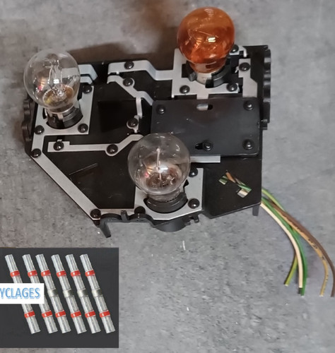 Platine porte ampoules feu