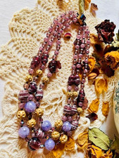 Collier 3 rangs perles verre