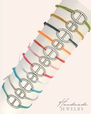 Bracelet cordon maille marine acier inoxydable Bracelet fil couleur réglable 