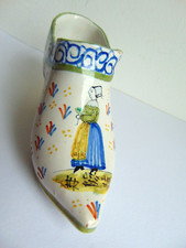 Faience QUIMPER ancien sabot  de mariage, , signé HB
