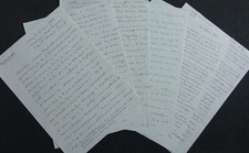 Ecrivain Roland AUSSET, 4 autographes / Auteur du Roman d'Aboukir