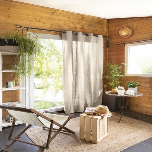 Rideau 140x260 coton grege - 140x260,