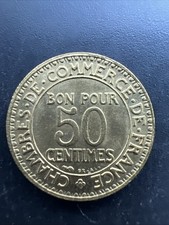 Bon pour 50 centimes, Chambres de Commerce et Industrie de France, 1921, RARE,