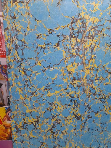 Papier marbré cuve de - papier, à