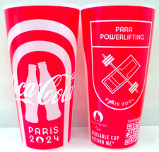 COCA COLA® VERRE GOBELET EN PLASTIQUE DUR 50cl PARIS 2024 PARA POWWERLIFTING
