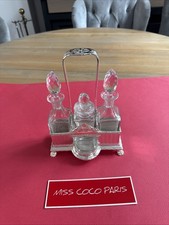 SERVITEUR HUILE VINAIGRE TRES BEL ETAT MÉTAL ARGENTÉ VINTAGE PAS CHRISTOFLE