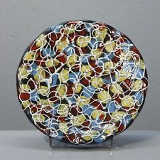 Plat céramique vintage décor abstrait style pollock MG Gualdo Tadino Italie