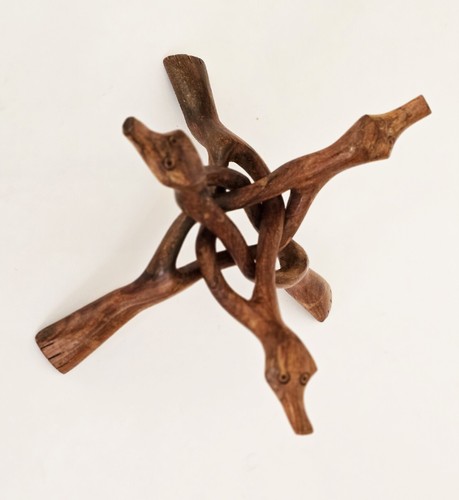 Trépied bois sculpté - trépied,