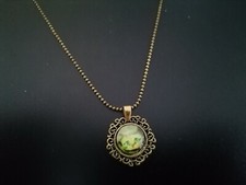 collier fantaisie en acier pendentif  chat 